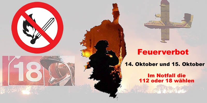 Korsika: Feuerverbot für den 14. & 15 Oktober